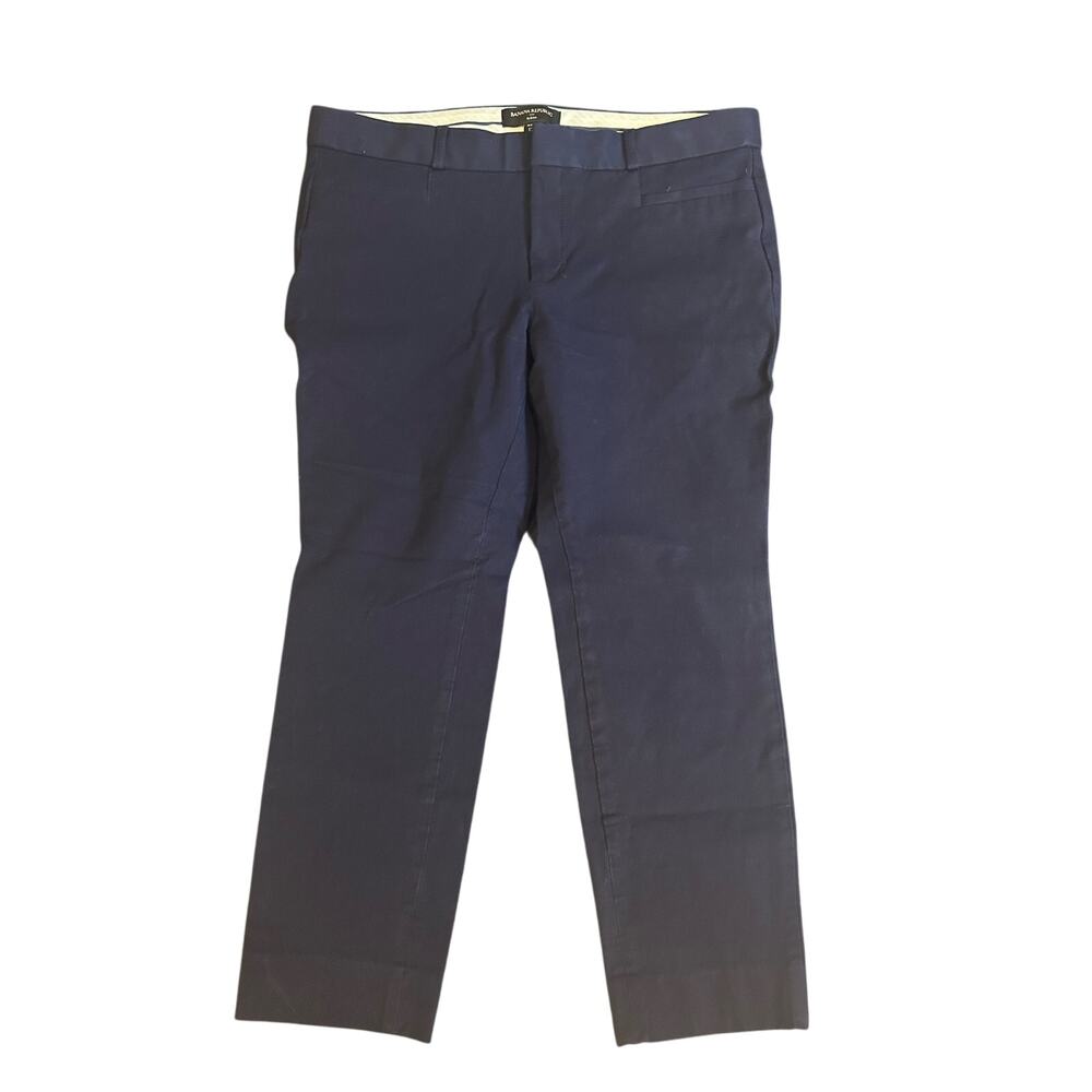 Banana Republic Sloan Navy Pleat Dress Pant Petite Size 12 Trouser Work